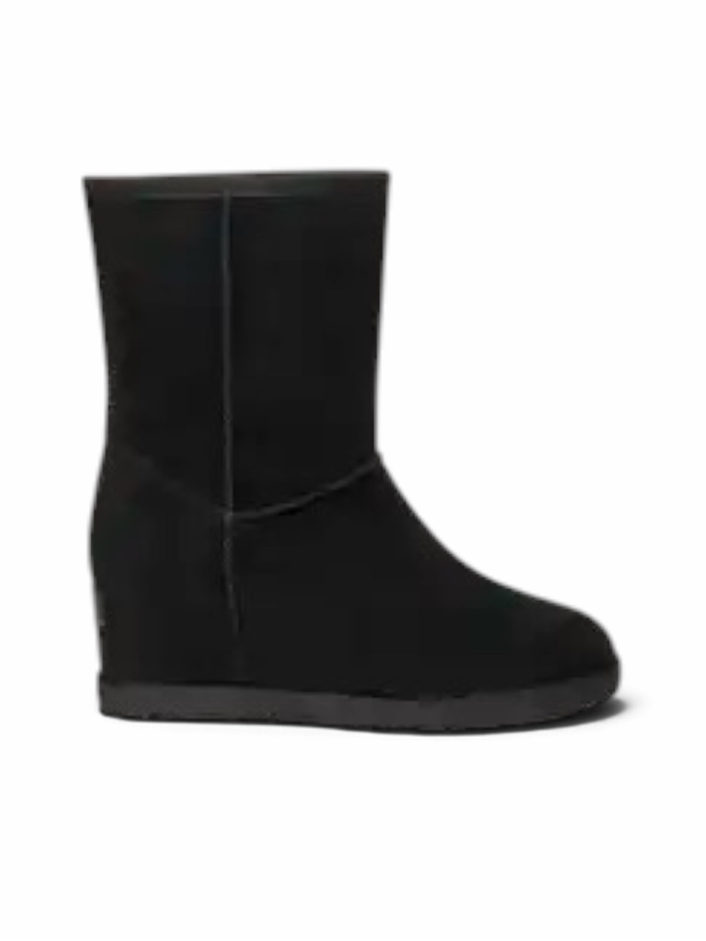 UGG – Classic Femme Short Hidden Wedge Boots – Black Suede – Sz. 8